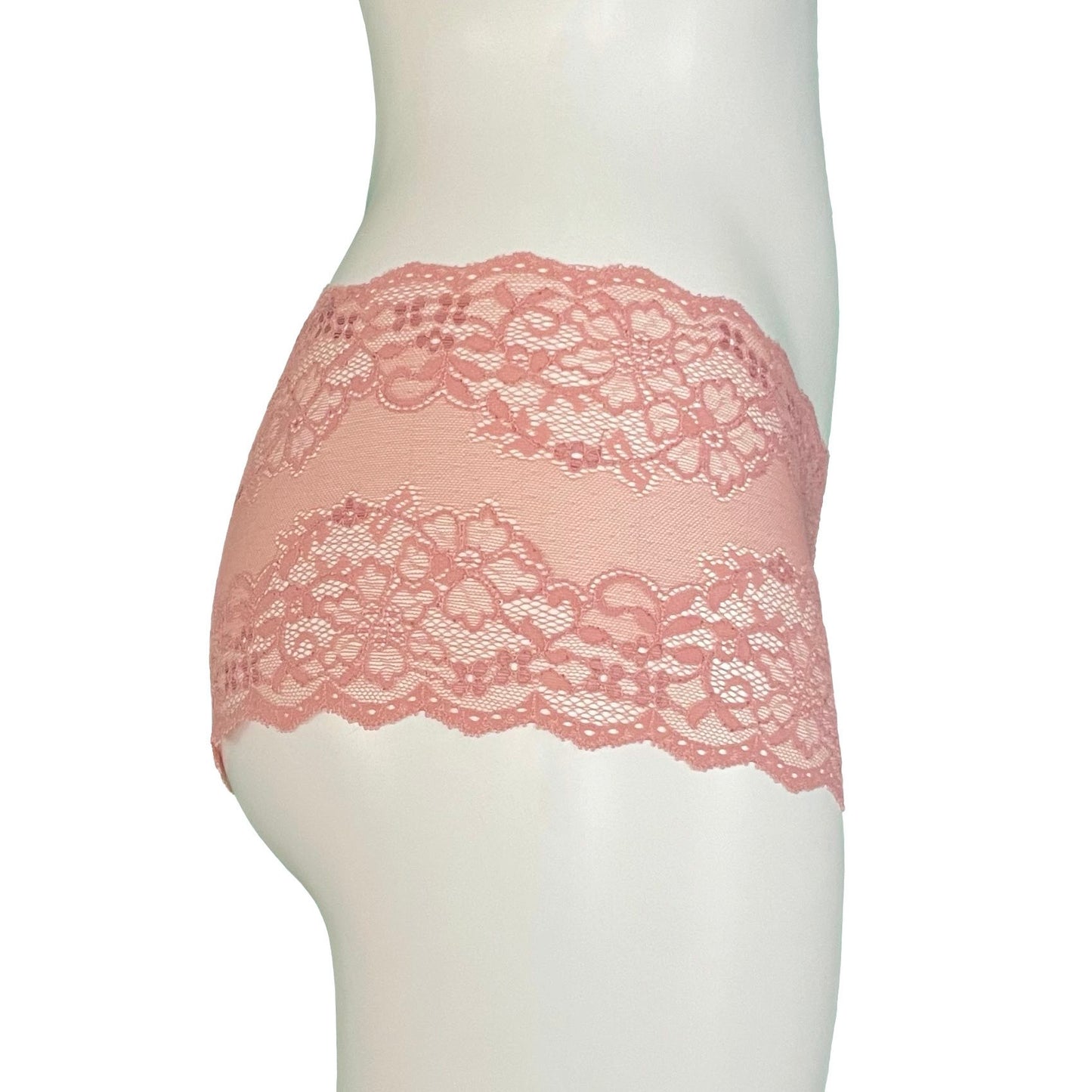 Jacquard Stretch Lace Classic Fit Knicker - Blush Rose