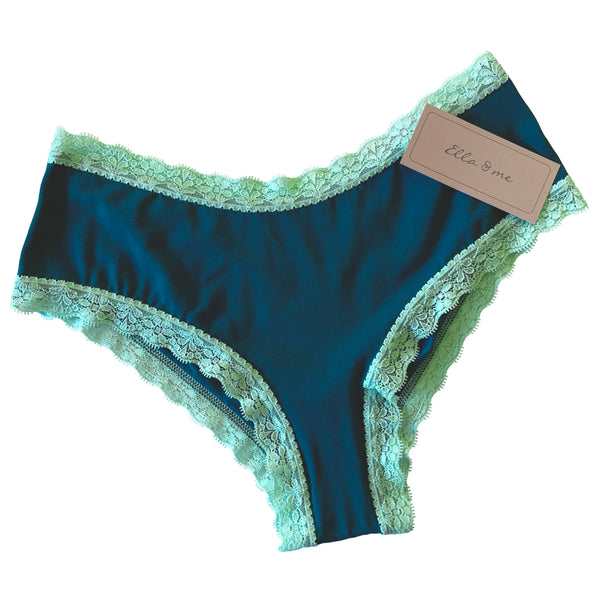 Soft Bamboo Jersey Classic Fit Knicker - Teal & Spearmint