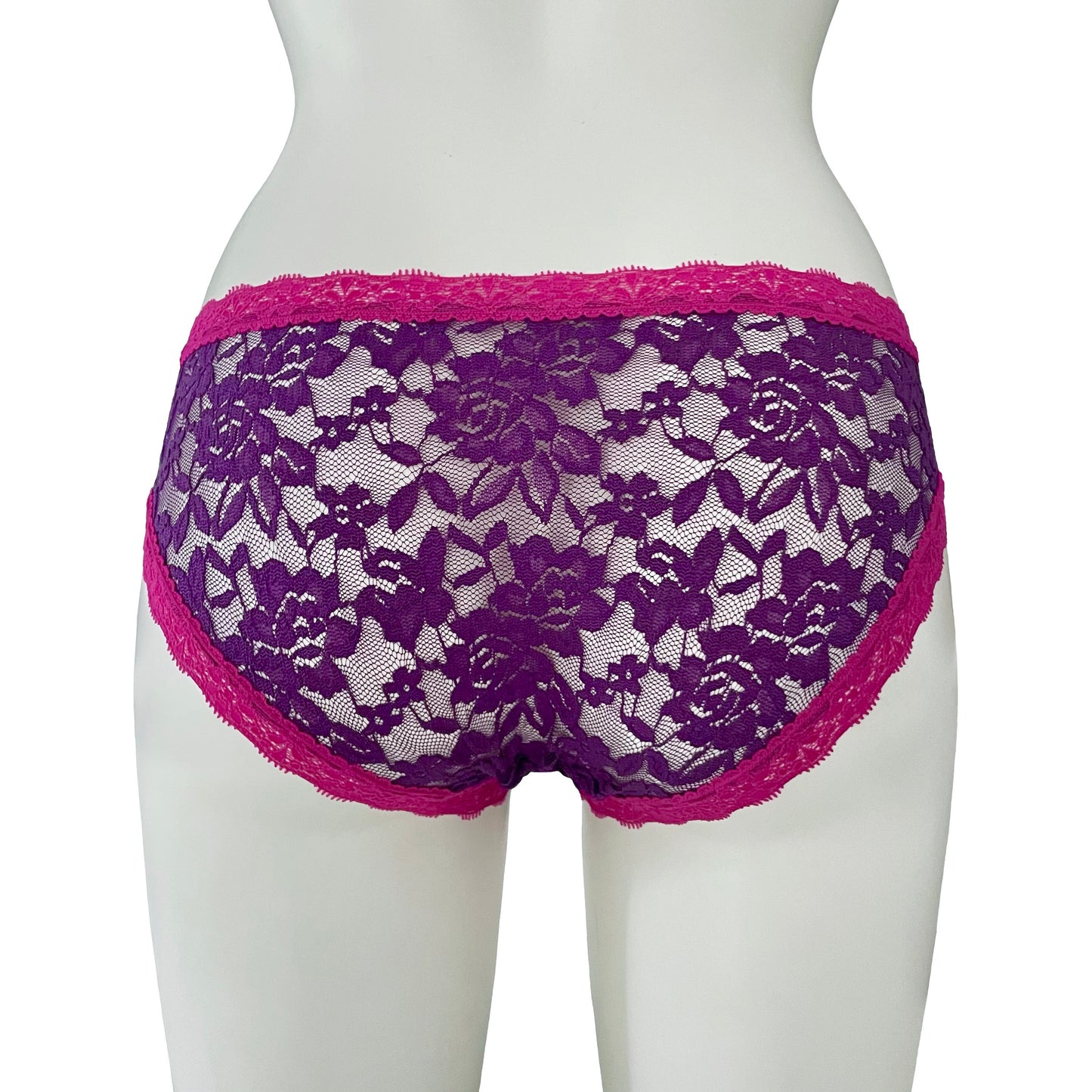 Signature Lace Cheeky Fit Knicker - Violet & Raspberry