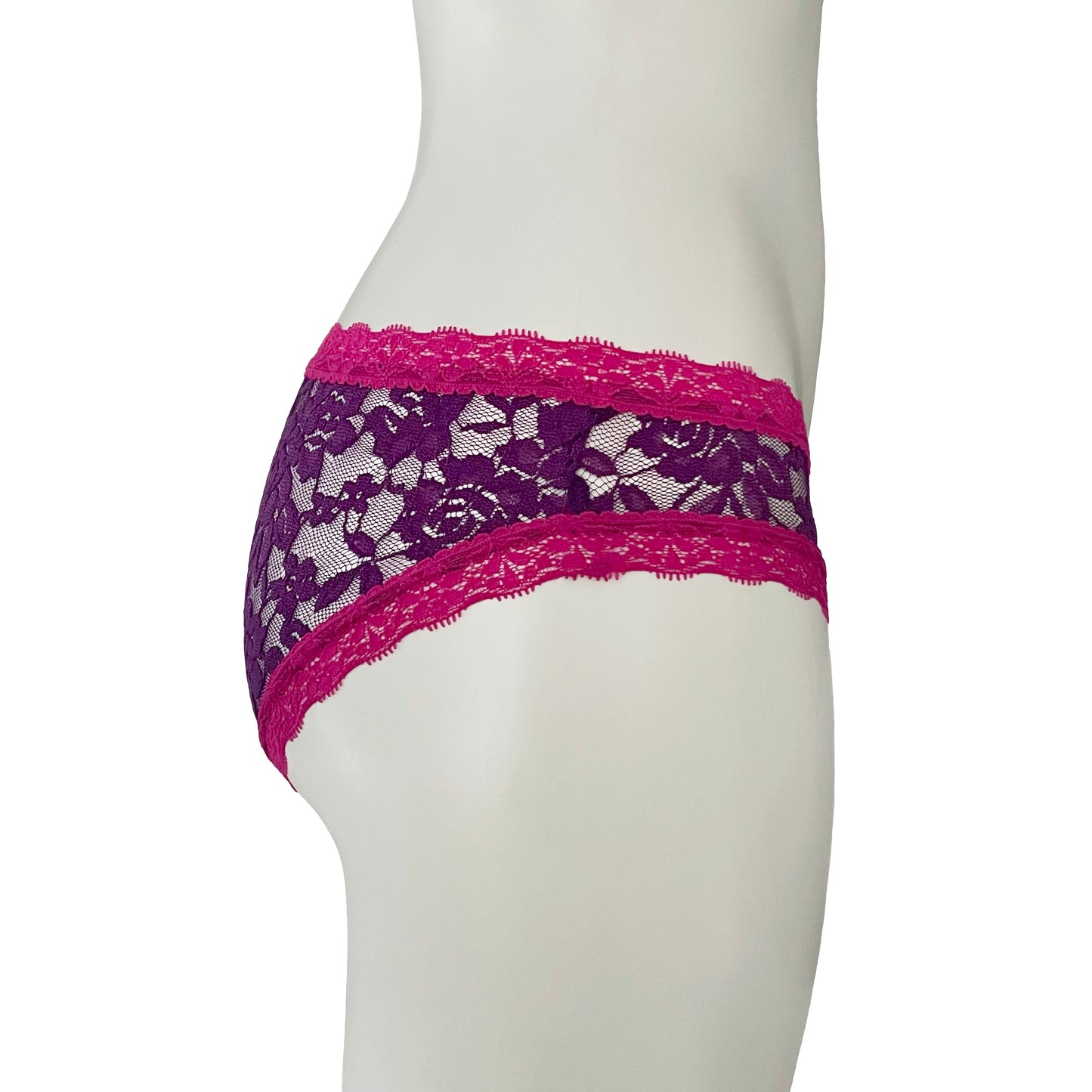 Signature Lace Cheeky Fit Knicker - Violet & Raspberry