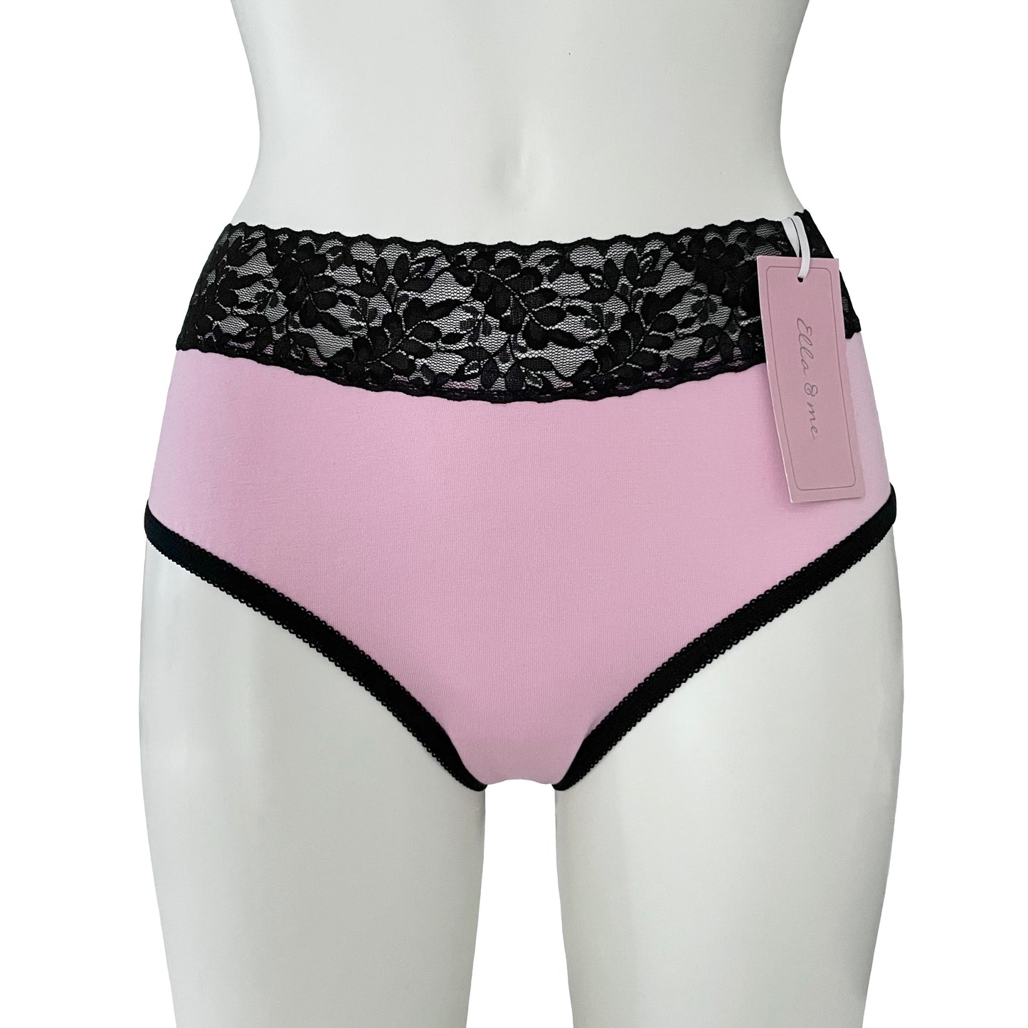 Bamboo Jersey French Brief - Pink & Black