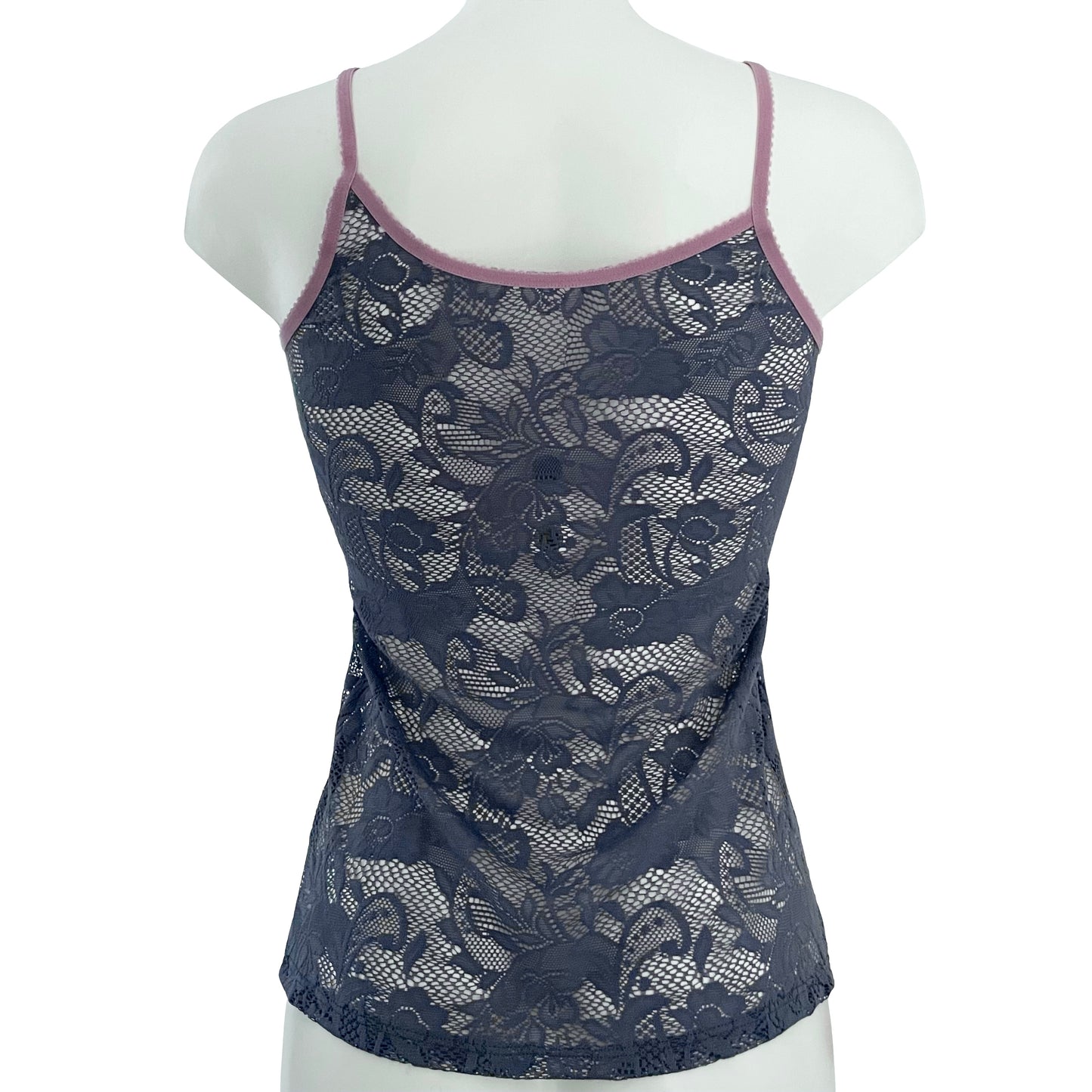 Soft Stretch Lace Camisole - Silver Mist & Vintage Rose