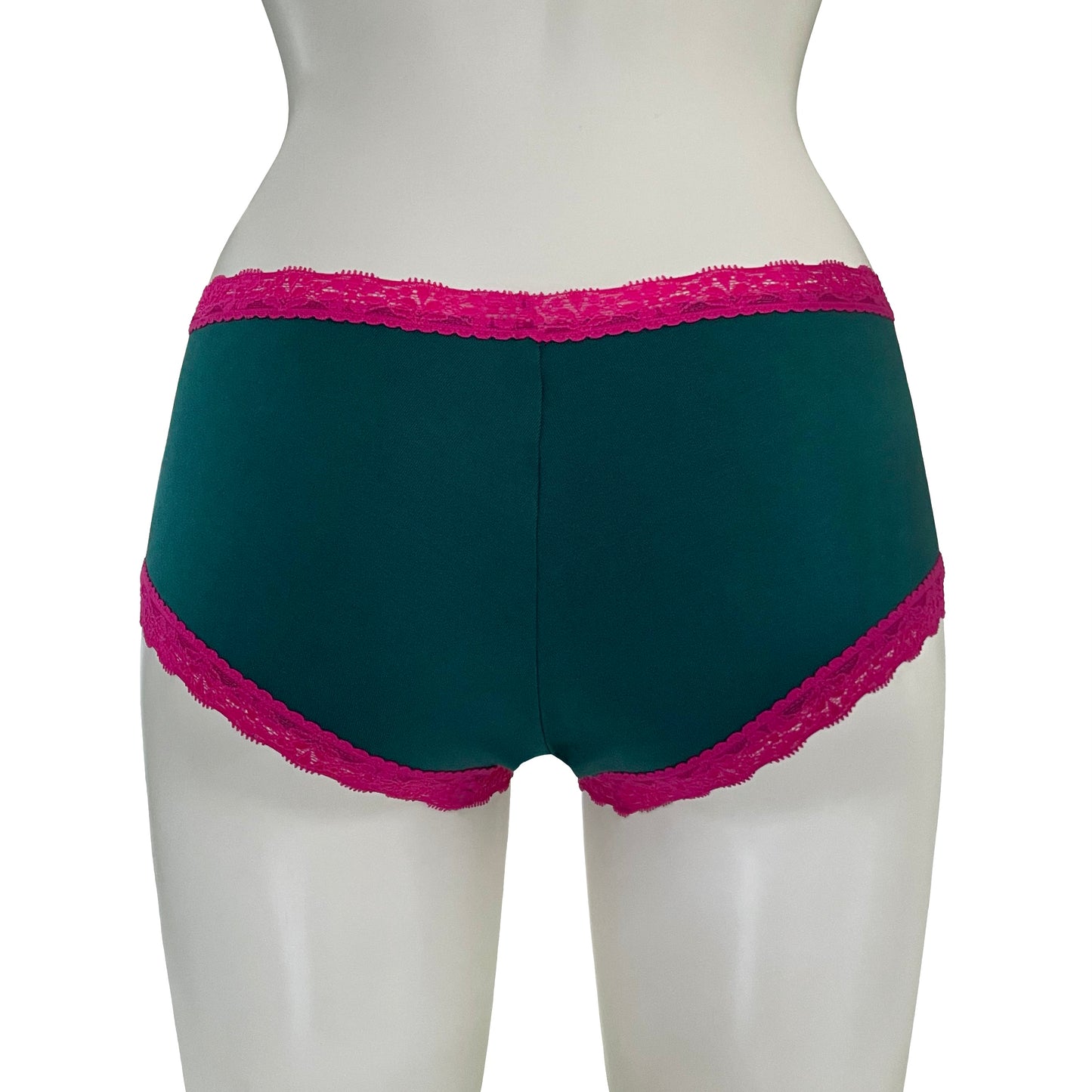 Soft Bamboo Jersey Boy Short - Emerald & Raspberry