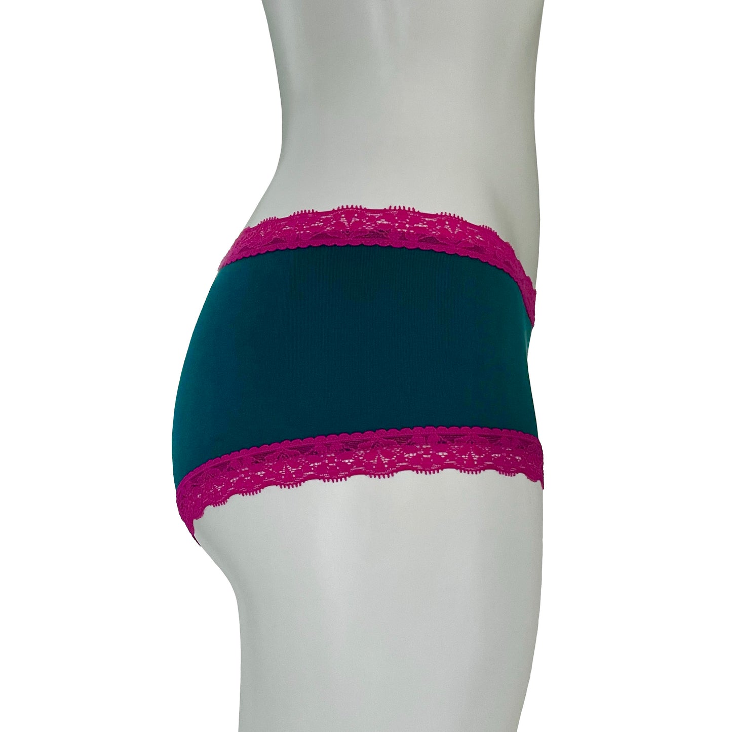 Soft Bamboo Jersey Boy Short - Emerald & Raspberry
