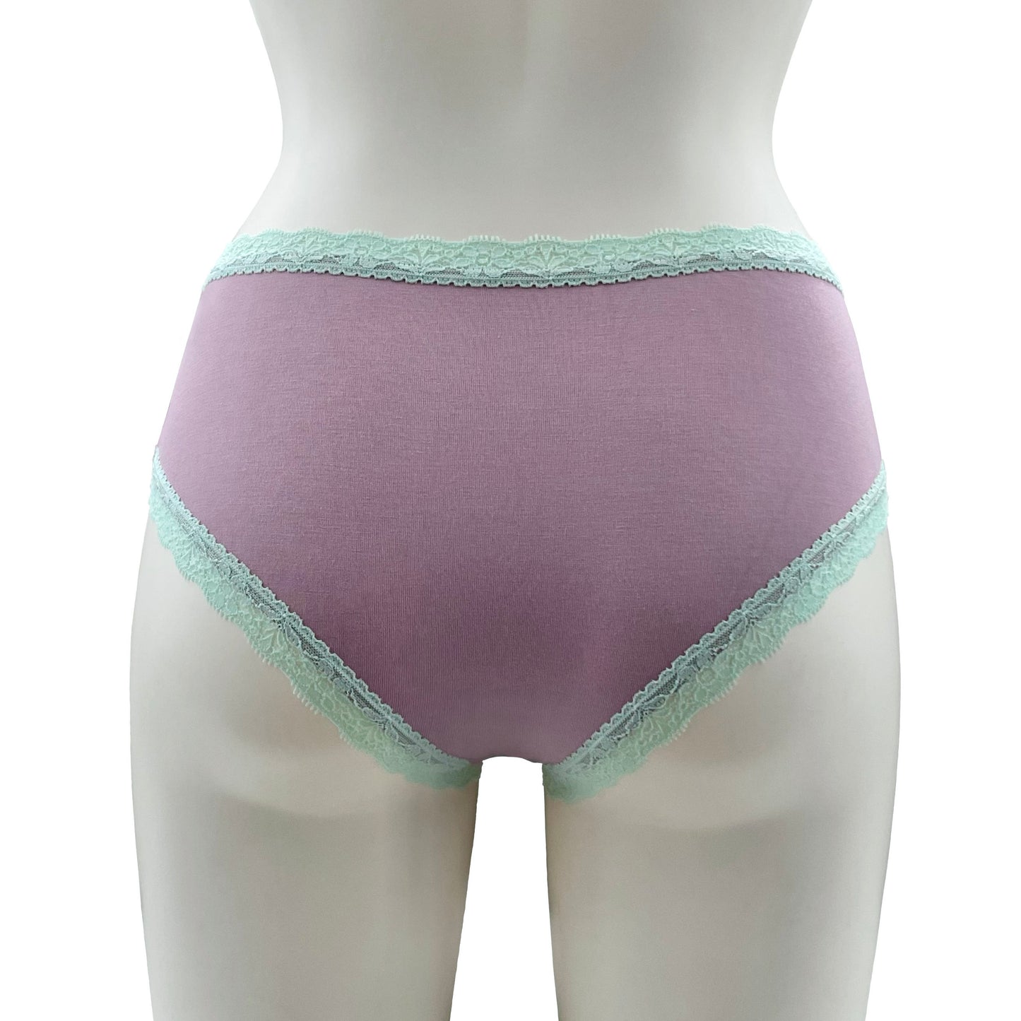 Soft Bamboo Jersey Classic Fit Knicker - Light Mauve & Spearmint