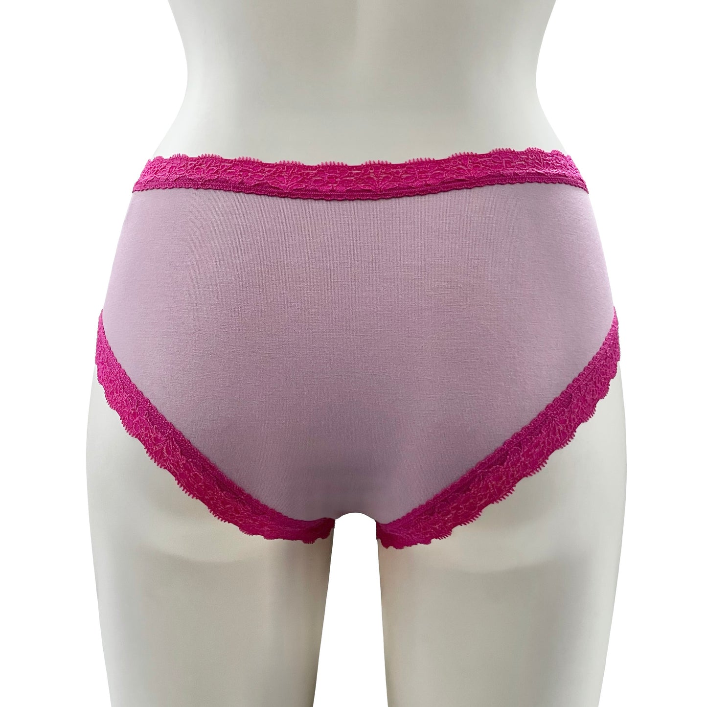 Soft Bamboo Jersey Classic Fit Knicker - Light Mauve & Raspberry