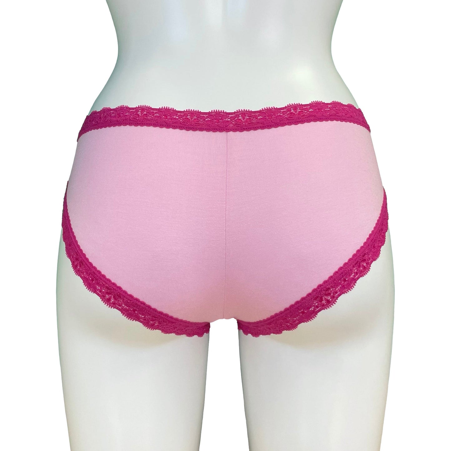 Soft Bamboo Jersey High Leg Knicker - Pink & Raspberry