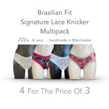 Signature Lace Brazilian Fit Knicker - 4 Piece Multipack