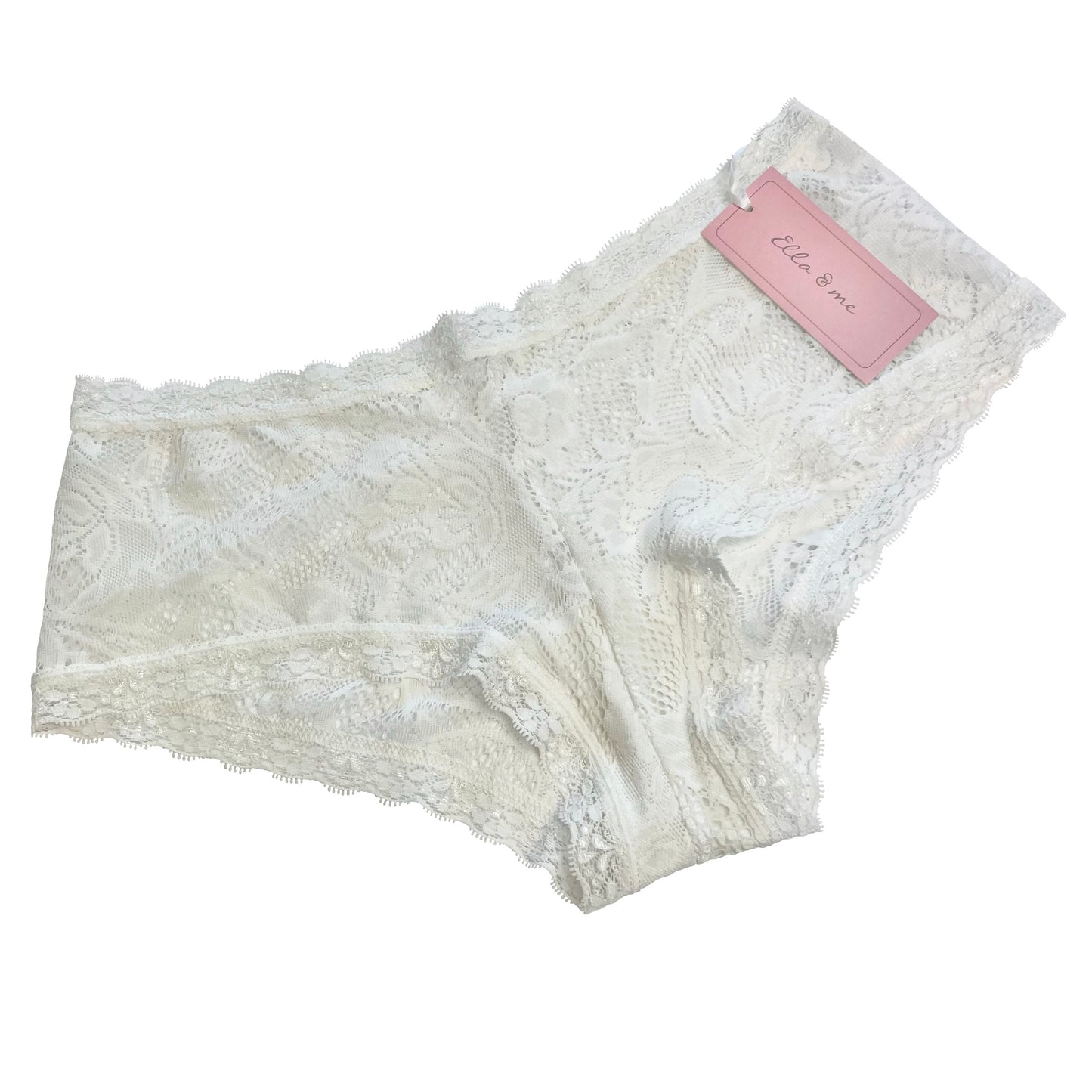 Soft Stretch Lace Boy Short - Ivory