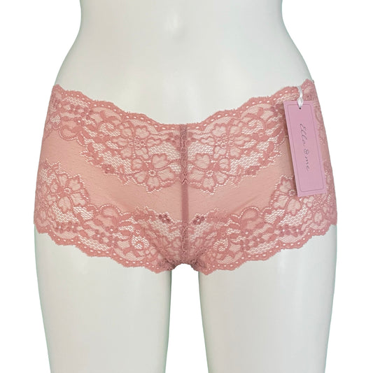 Jacquard Stretch Lace Classic Fit Knicker - Blush Rose