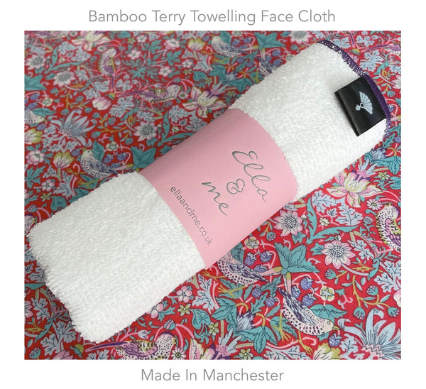 Bamboo Terry Towelling Exfoliating Face Cloth (White)
