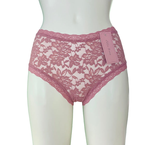 Signature Lace High Rise Knicker - Vintage Rose