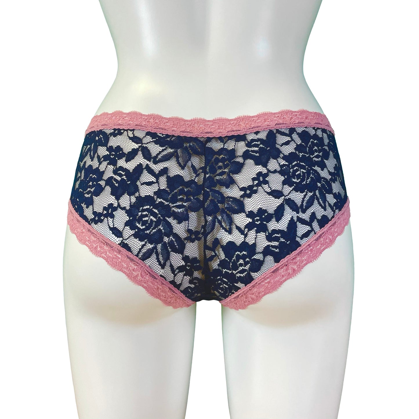 Signature Lace Classic Fit Knicker - Navy & Vintage Rose