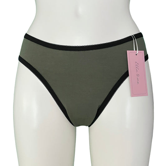 Soft Bamboo Jersey High Leg Knicker - Olive