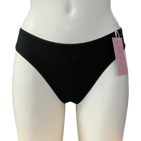 Soft Bamboo Jersey High Leg Knicker - Black