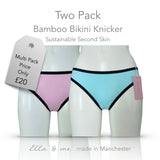 Soft Bamboo Jersey Bikini Knicker Two Pack - Aqua & Pink