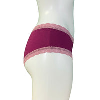 Soft Bamboo Jersey Classic Fit Knicker - Raspberry & Vintage Rose