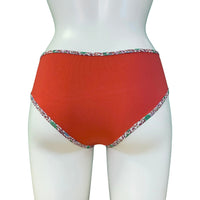 Liberty Print Trimmed Soft Bamboo Jersey Classic Fit Knicker - Red & Fruity Floral