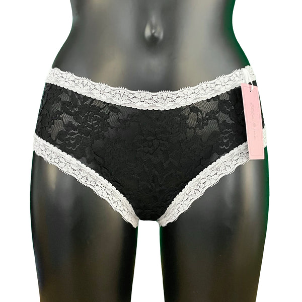 Signature Lace Classic Fit Knicker - Black & Ivory