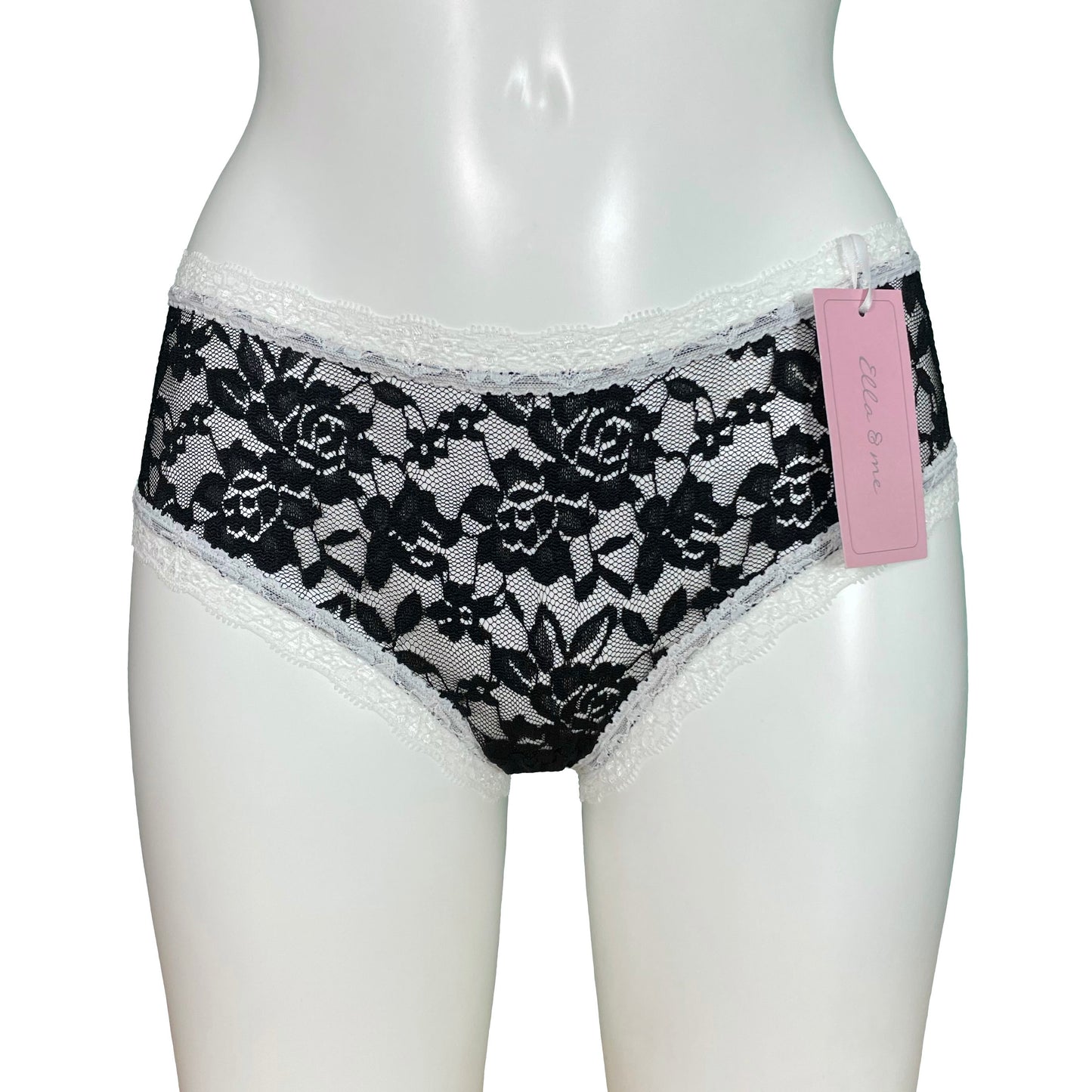 Signature Lace Classic Fit Knicker - Black & Ivory