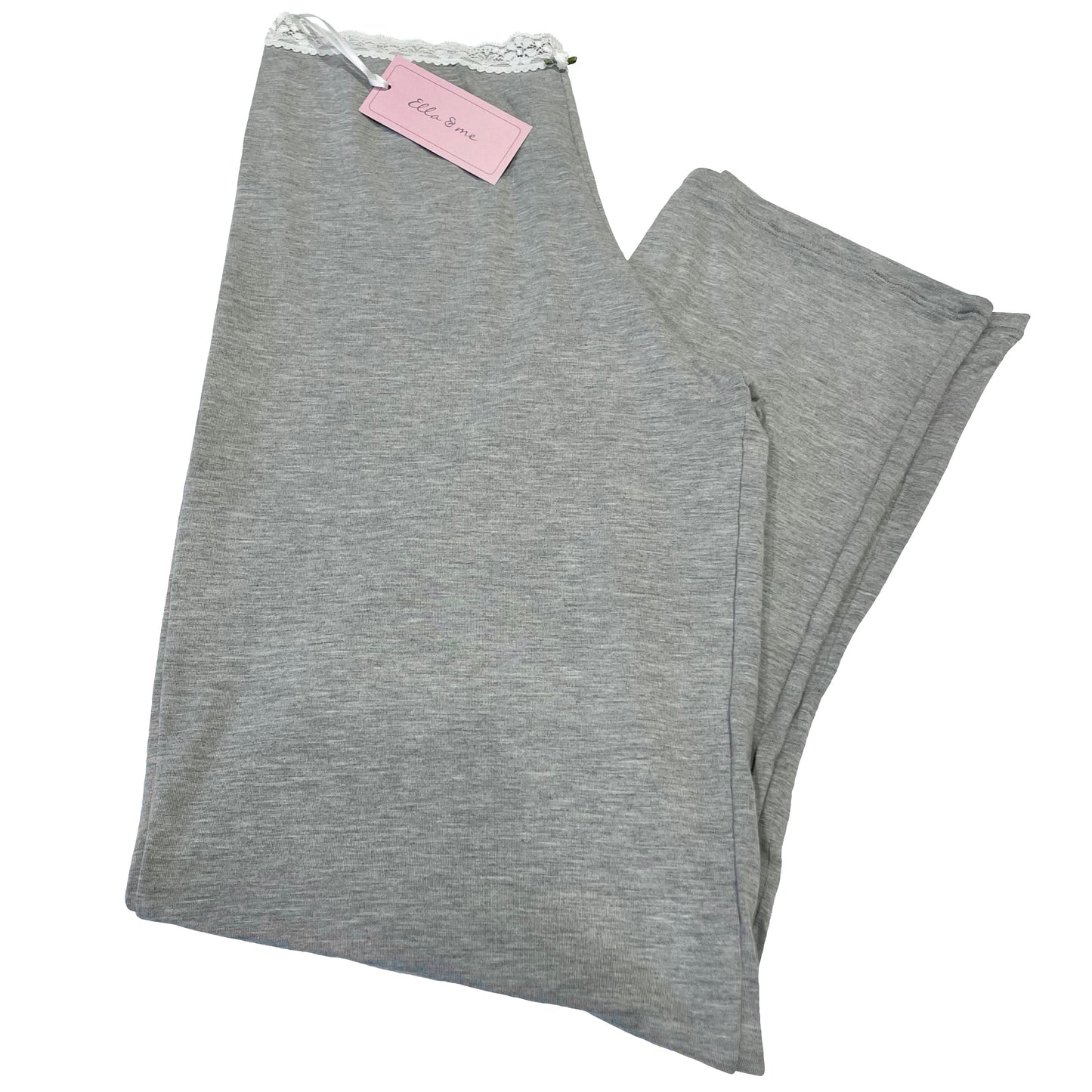 Bamboo Jersey Pyjama Trouser - Marl Grey & Ivory