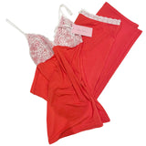 Bamboo Jersey Strappy Lounge Top - Red & Ivory