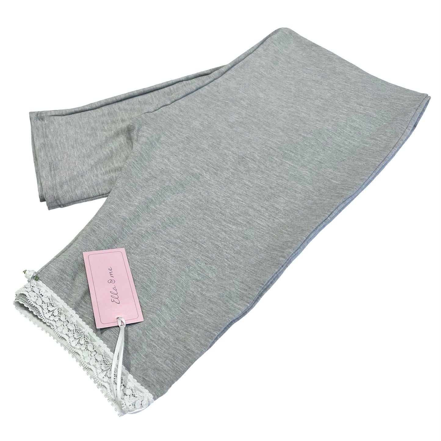 Bamboo Jersey Pyjama Trouser - Marl Grey & Ivory