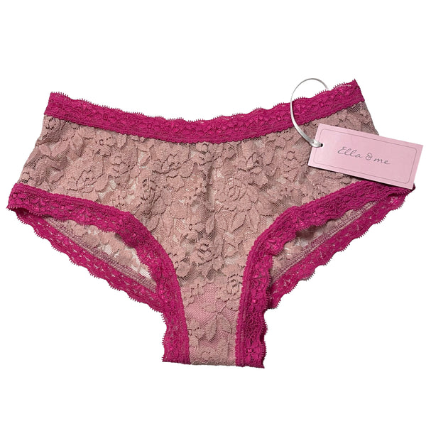 Signature Lace Classic Fit Knicker - Vintage Rose & Raspberry