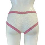 Signature Lace Classic Fit Knicker - Ivory & Vintage Rose
