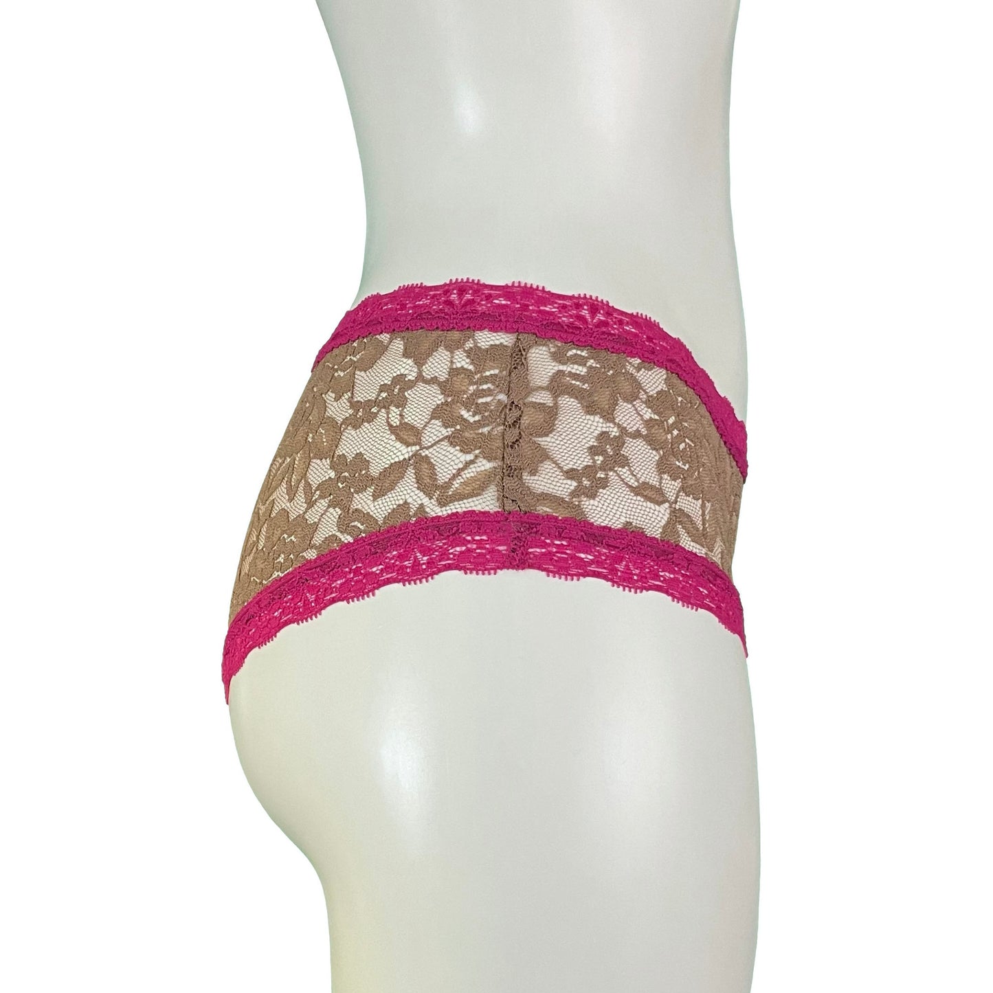 Signature Lace Classic Fit Knicker - Gold Dust & Raspberry