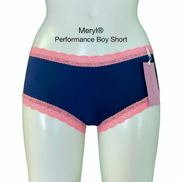 Meryl® Performance Boy Short - Navy & Coral