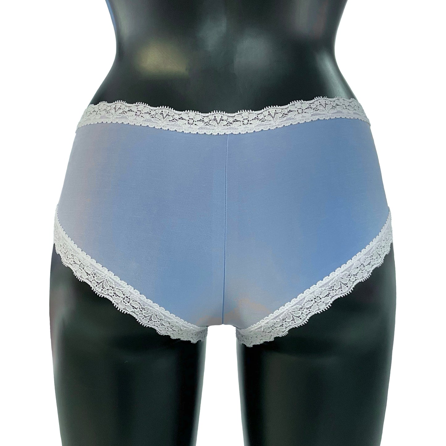 Soft Touch Classic Fit Knicker - Cornflower & White