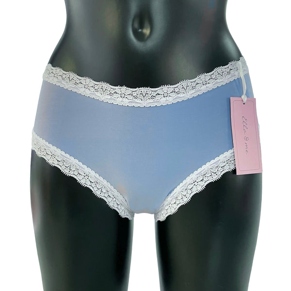 Soft Touch Classic Fit Knicker - Cornflower & White