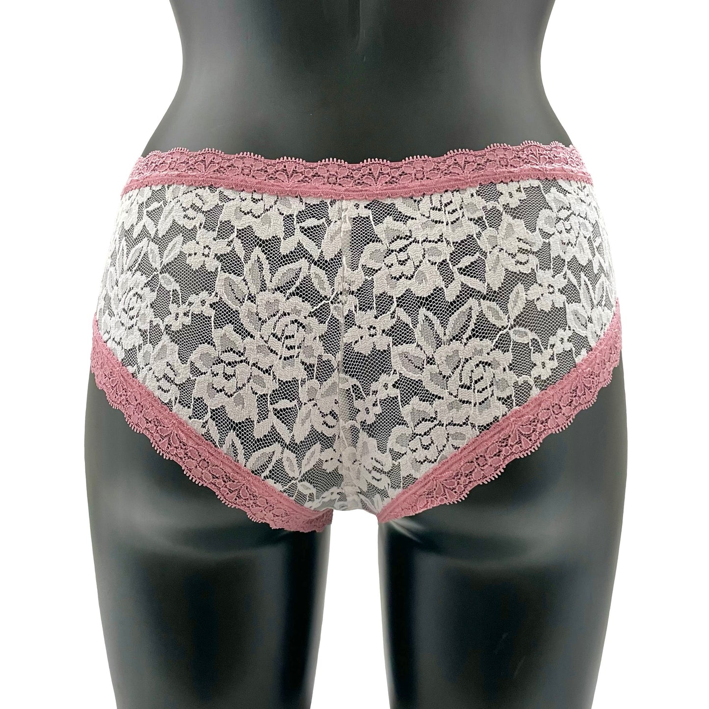 Signature Lace Classic Fit Knicker - Ivory & Vintage Rose