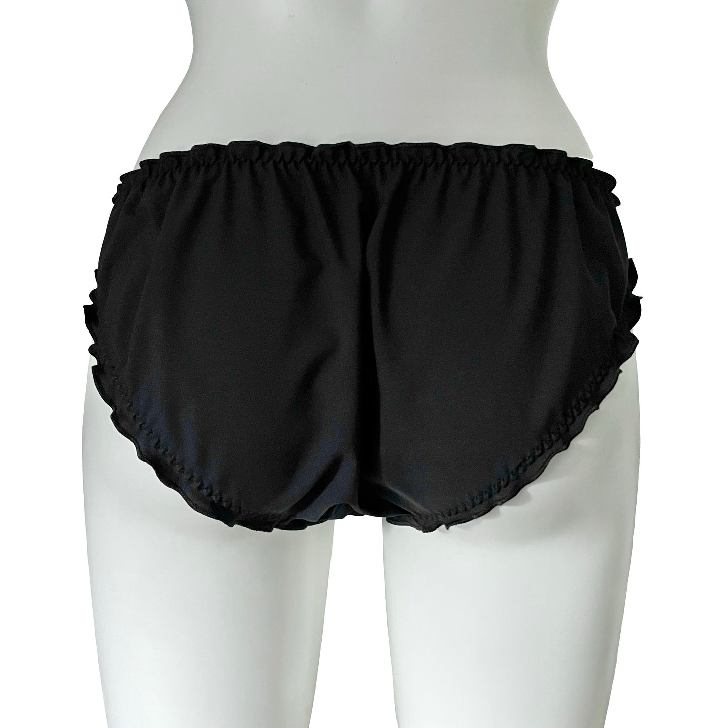 Silk Ruffle Knicker - Black