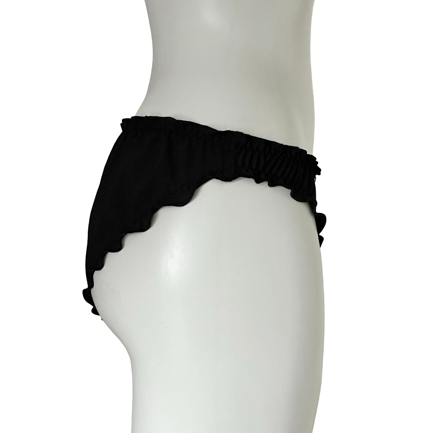 Silk Ruffle Knicker - Black