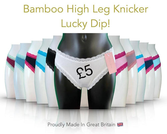 Soft Bamboo Jersey High Leg Knicker - Luck Dip