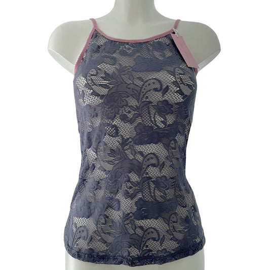 Soft Stretch Lace Camisole - Silver Mist & Vintage Rose