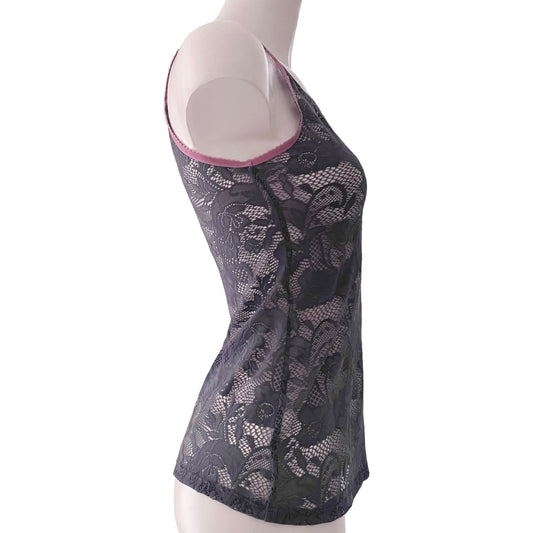 Soft Stretch Lace Camisole - Silver Mist & Vintage Rose