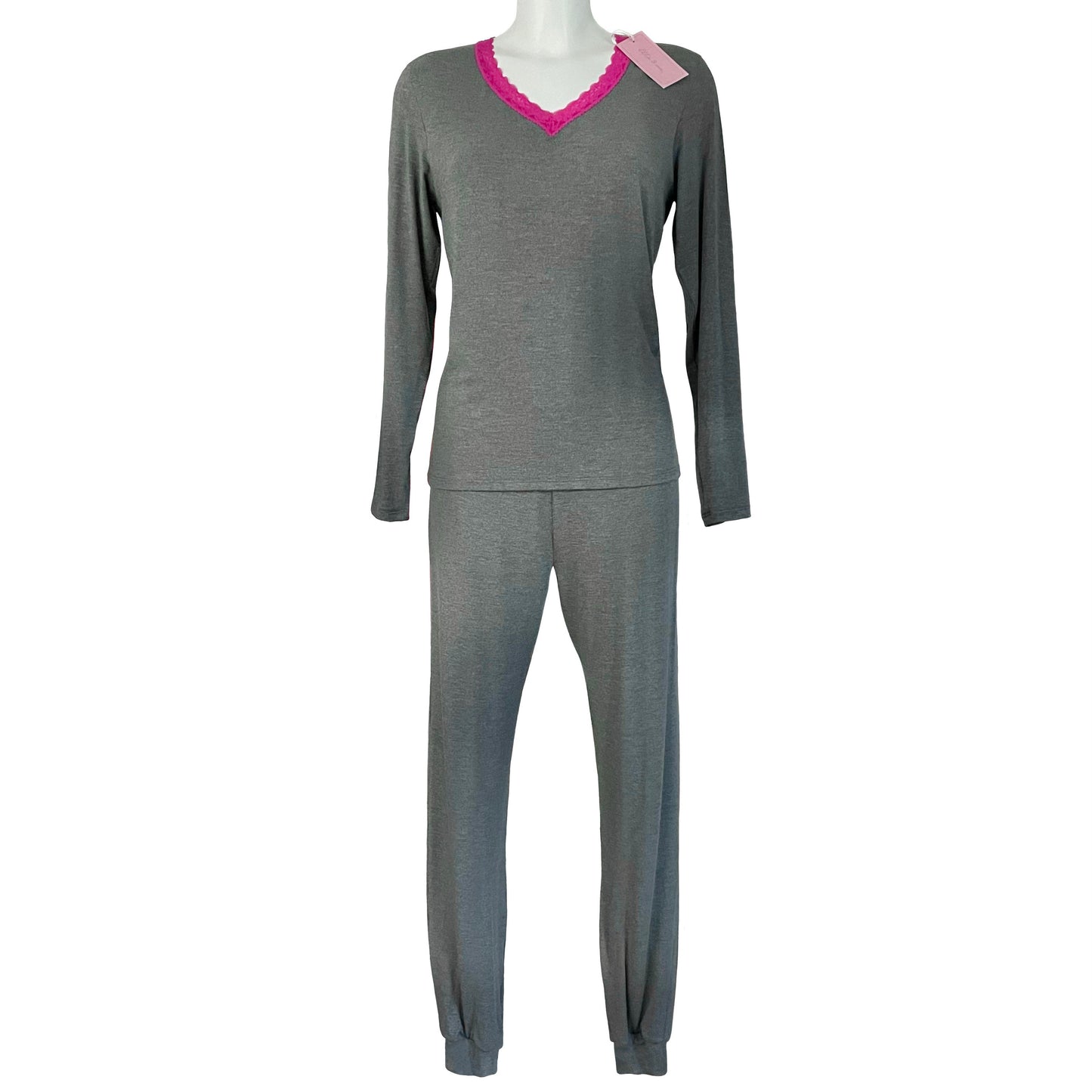 Bamboo Jersey Long Sleeve Pyjama Top (Dark Marl Grey)