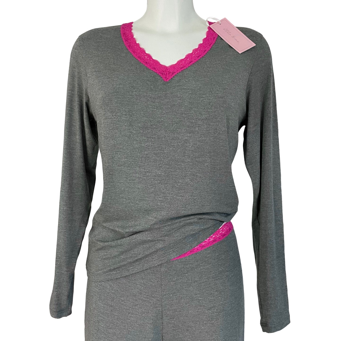 Bamboo Jersey Long Sleeve Pyjama Top (Dark Marl Grey)