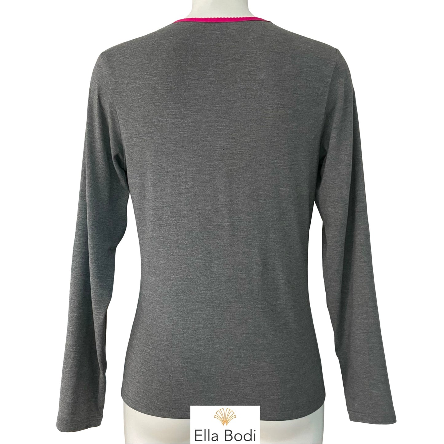 Bamboo Jersey Long Sleeve Pyjama Top (Dark Marl Grey)