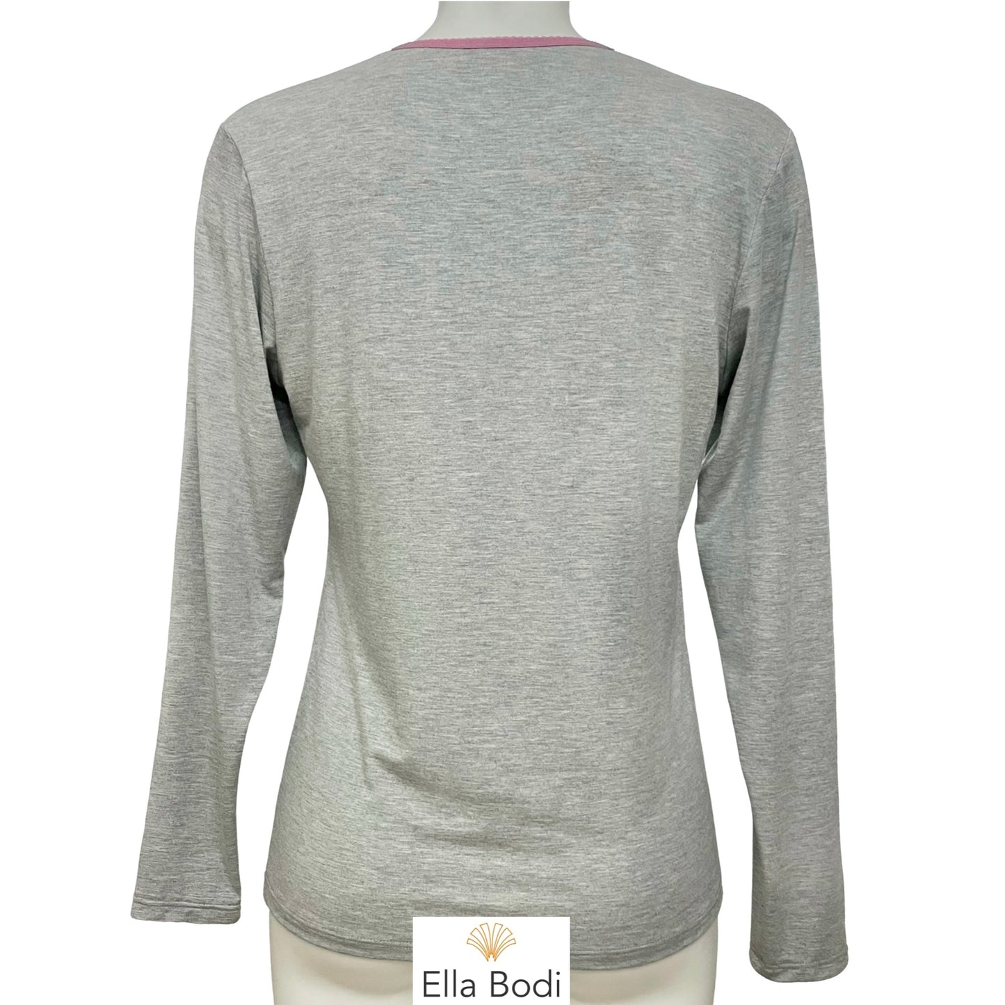 Bamboo Jersey Long Sleeve Pyjama Top (Light Marl Grey)