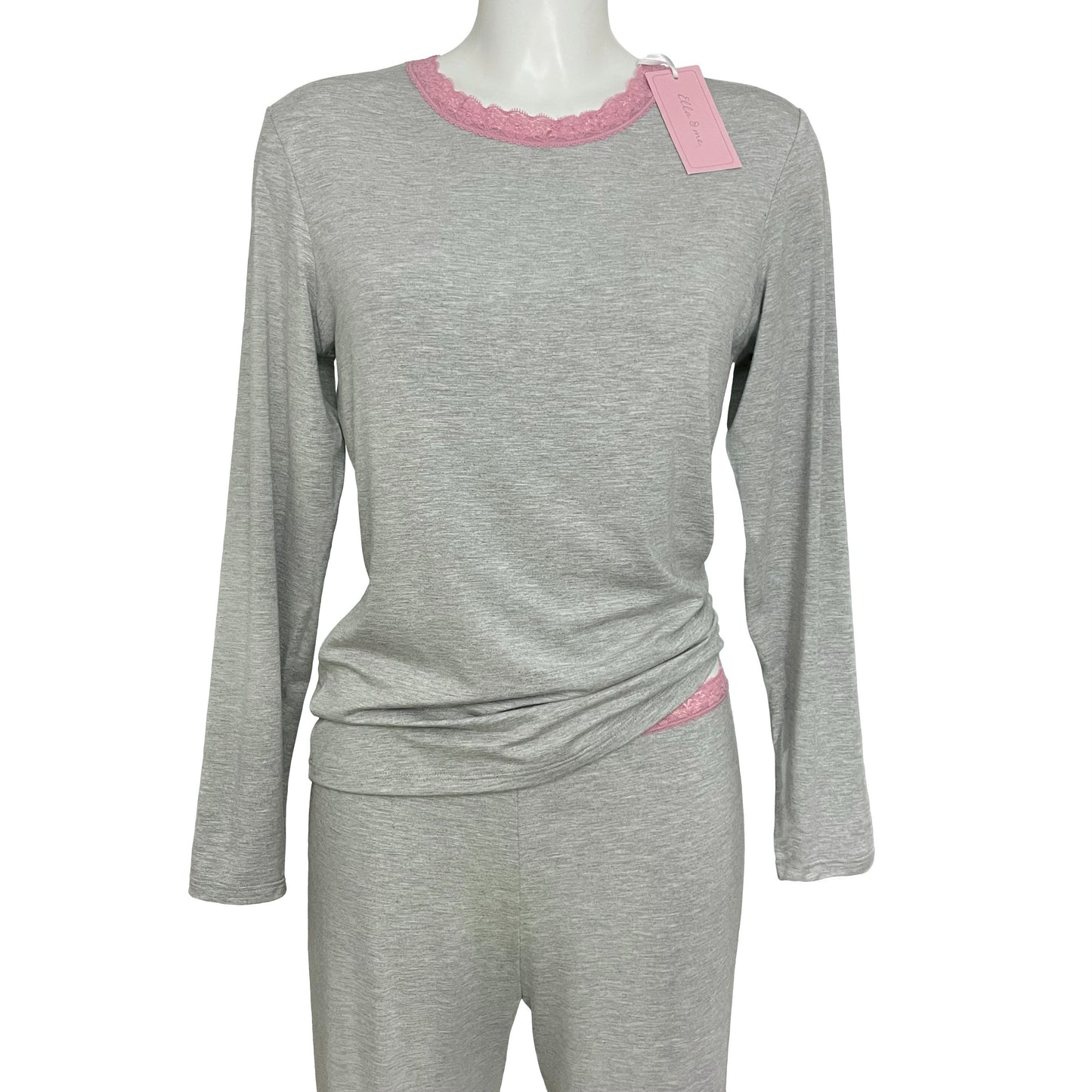 Bamboo Jersey Long Sleeve Pyjama Top (Light Marl Grey)