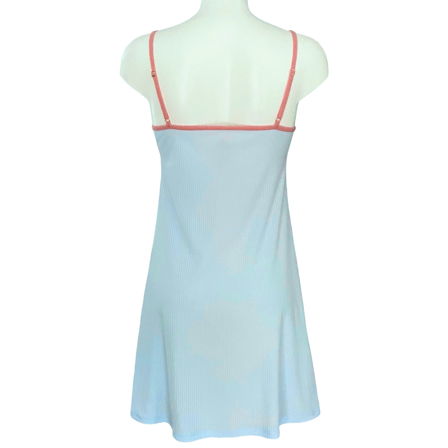 Organic Cotton Shadow Stripe Jersey Chemise - Sky & Coral