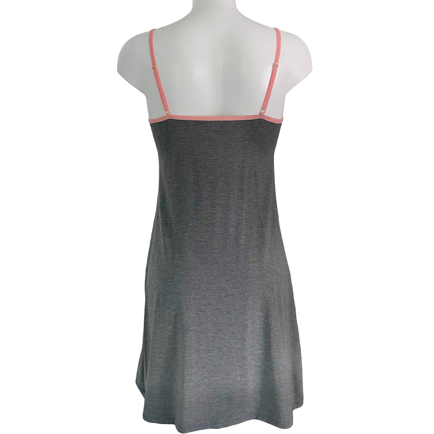 Bamboo Jersey Chemise - Dark Marl Grey & Coral