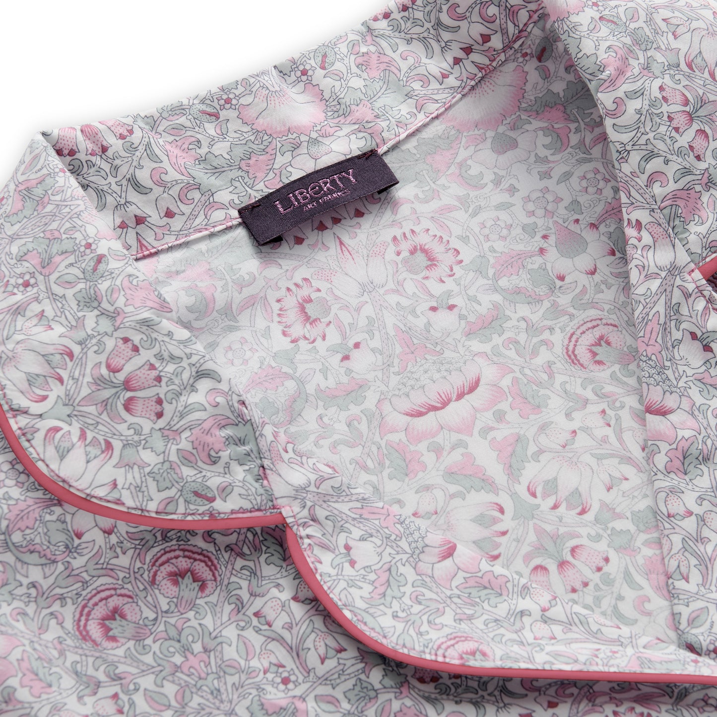 Liberty Print Classic Pyjama In Organic Cotton Lawn - Lodden (Pink)