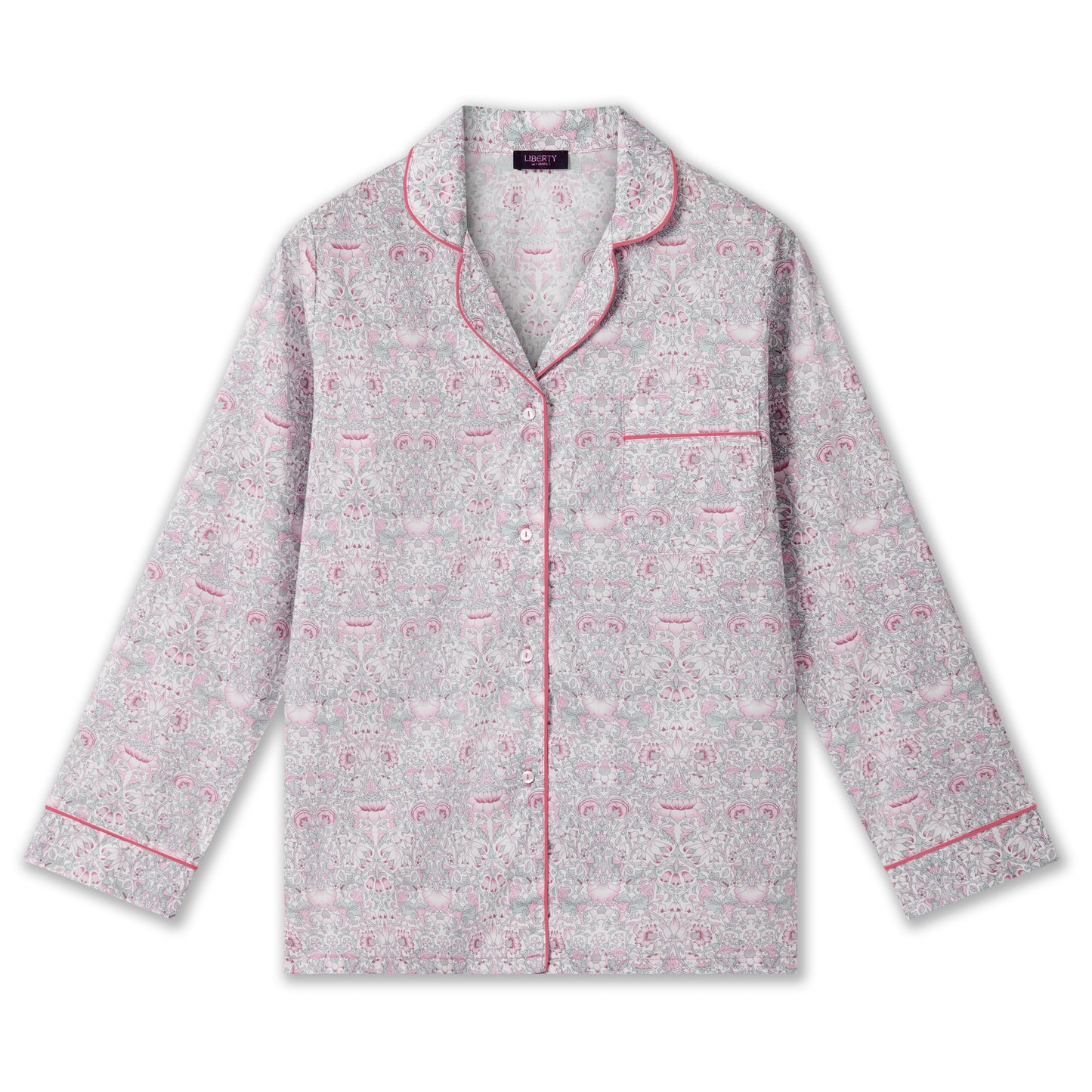 Liberty Print Classic Pyjama In Organic Cotton Lawn - Lodden (Pink)