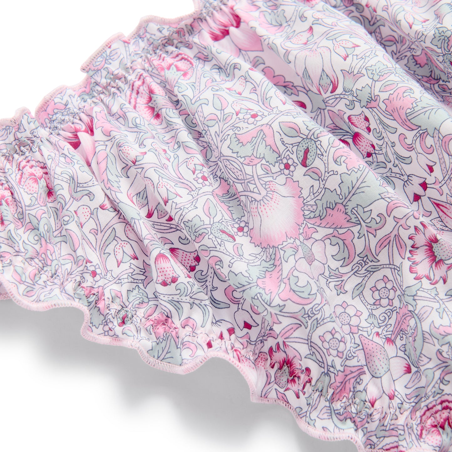 Liberty Print Soft Organic Cotton Lawn Ruffle Knicker - Lodden (Pink)