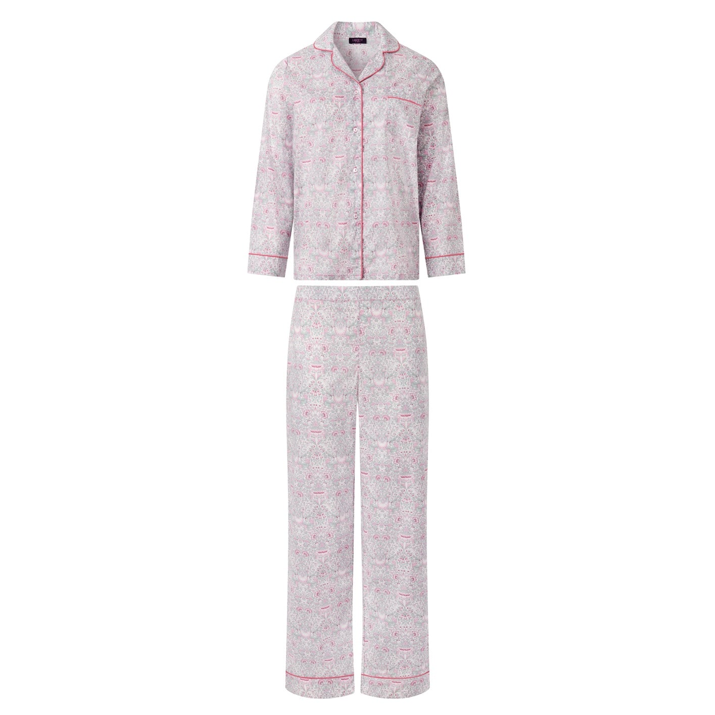 Liberty Print Classic Pyjama In Organic Cotton Lawn - Lodden (Pink)